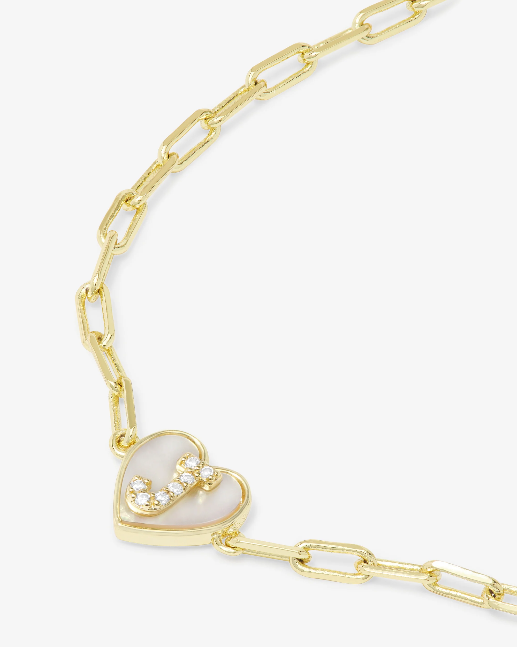 Love Letters Heart Bracelet - Gold|White Diamondettes - Image 37