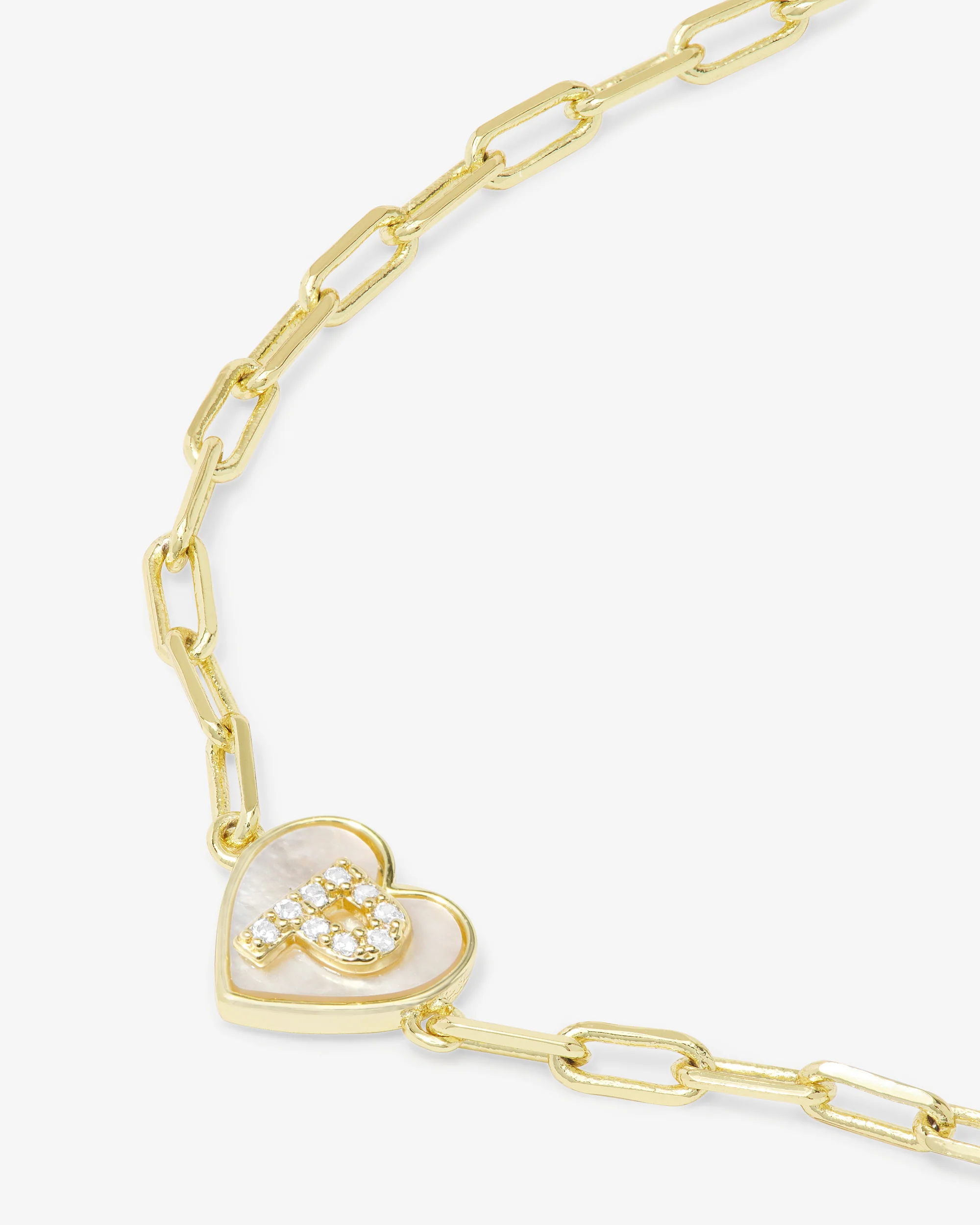 Love Letters Heart Bracelet - Gold|White Diamondettes - Image 43