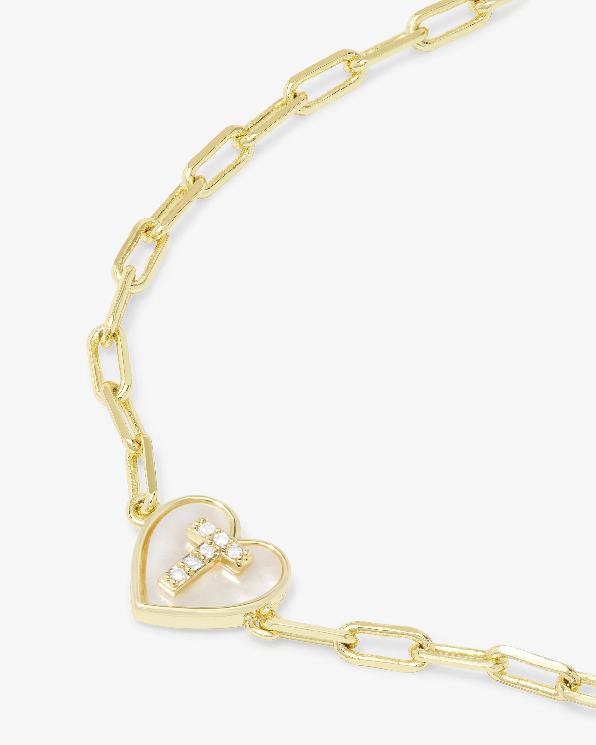 Love Letters Heart Bracelet - Gold|White Diamondettes - Image 47