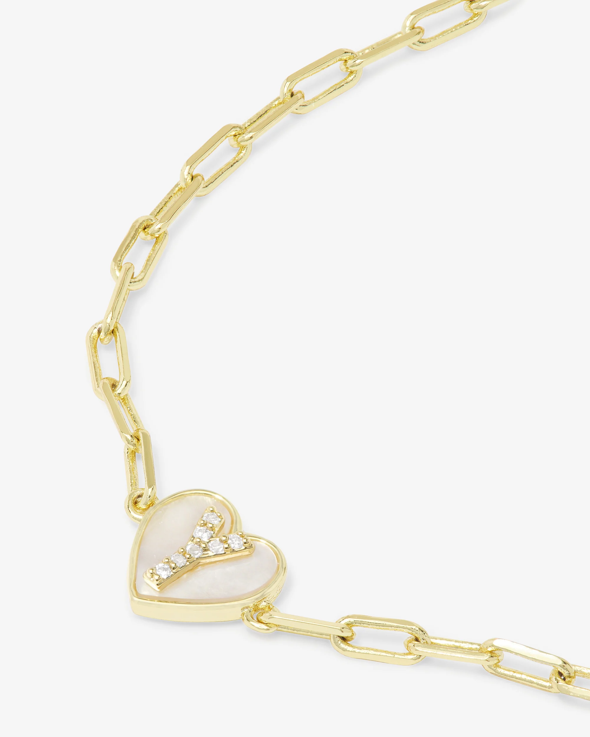 Love Letters Heart Bracelet - Gold|White Diamondettes - Image 52