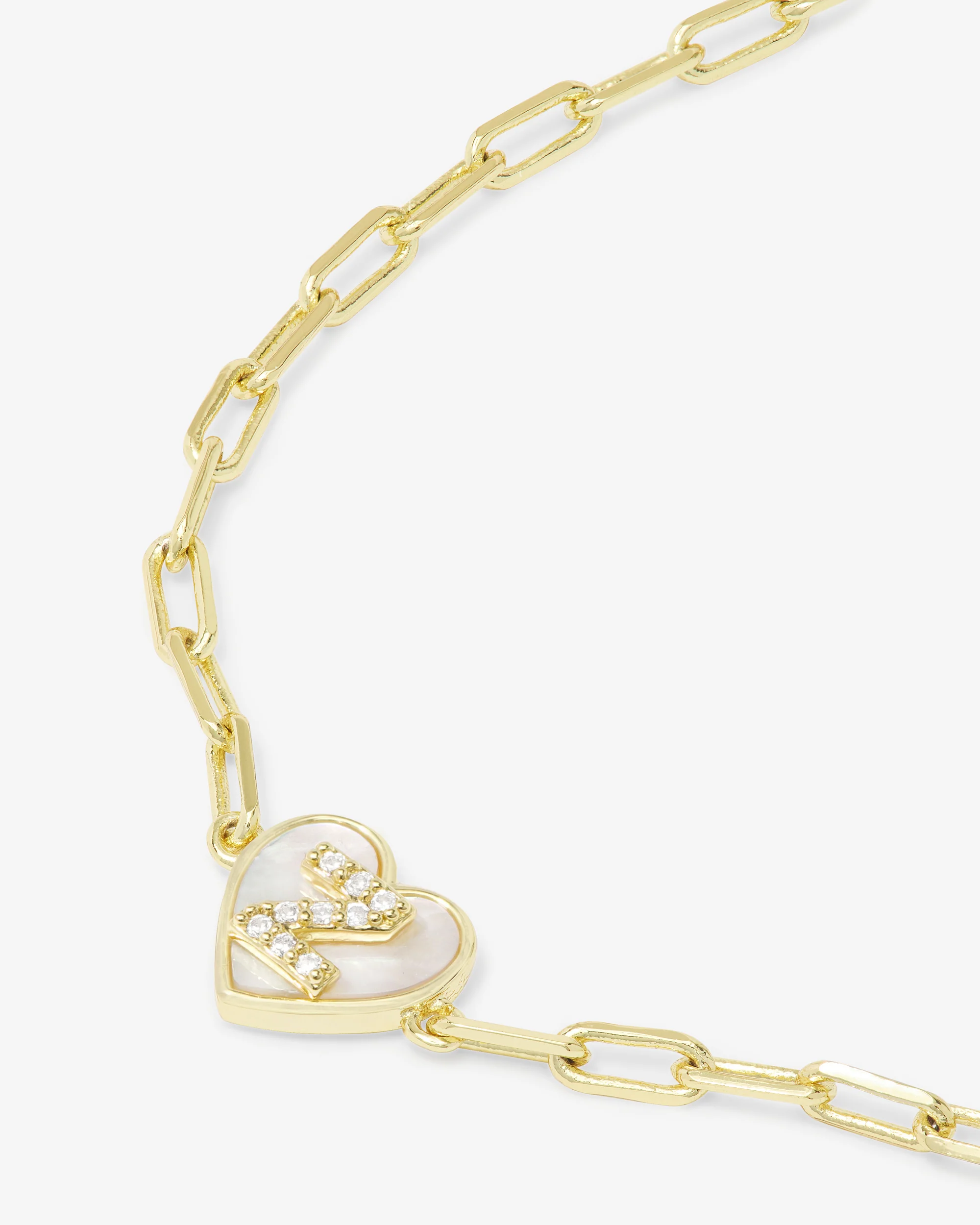 Love Letters Heart Bracelet - Gold|White Diamondettes - Image 53