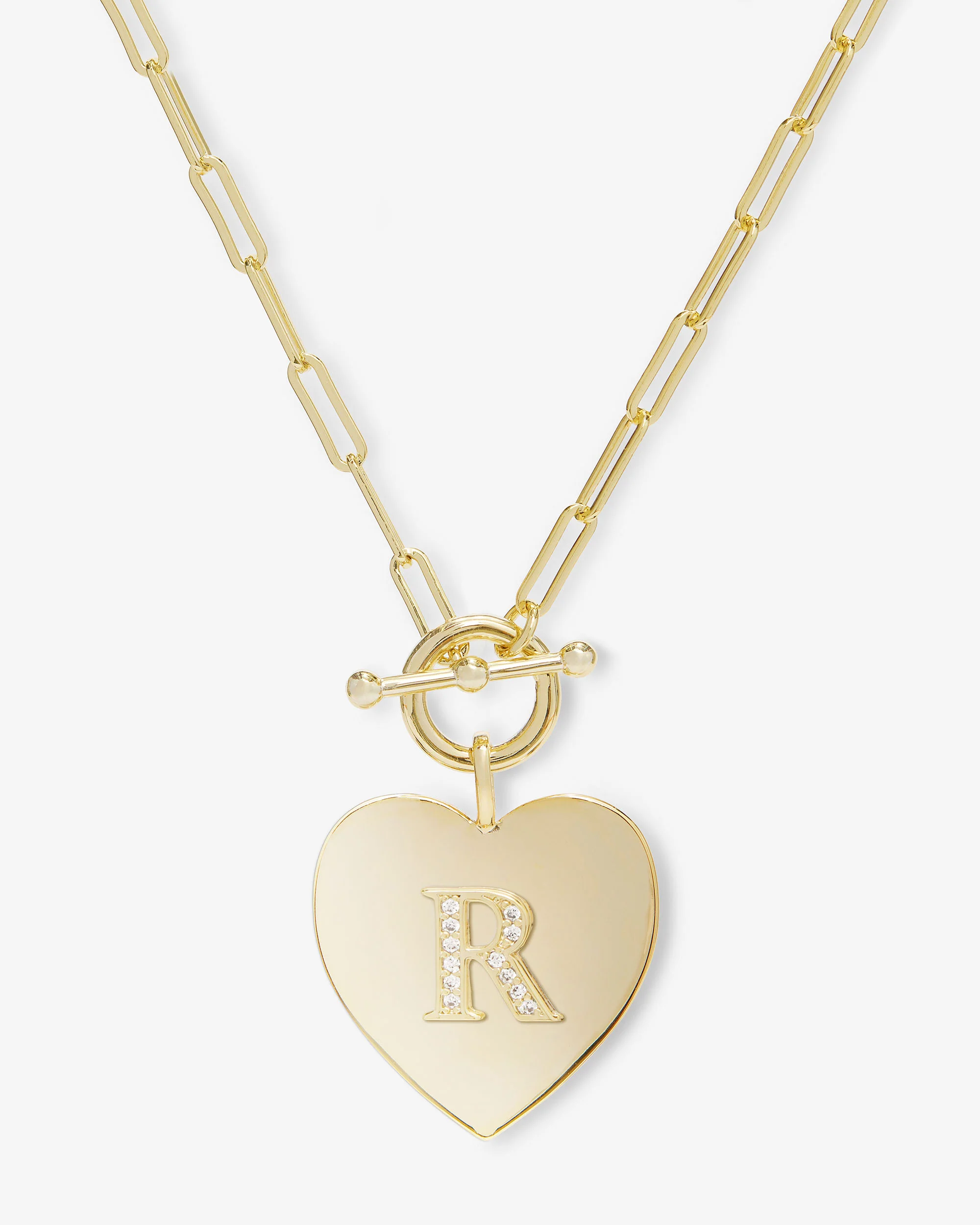 Love Letters Heart Necklace - Gold|White Diamondettes - Image 18