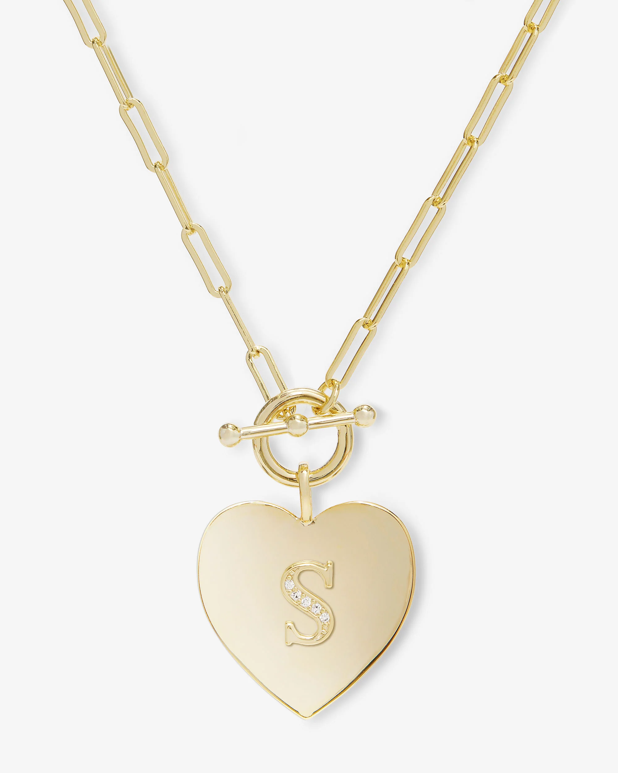 Love Letters Heart Necklace - Gold|White Diamondettes - Image 19