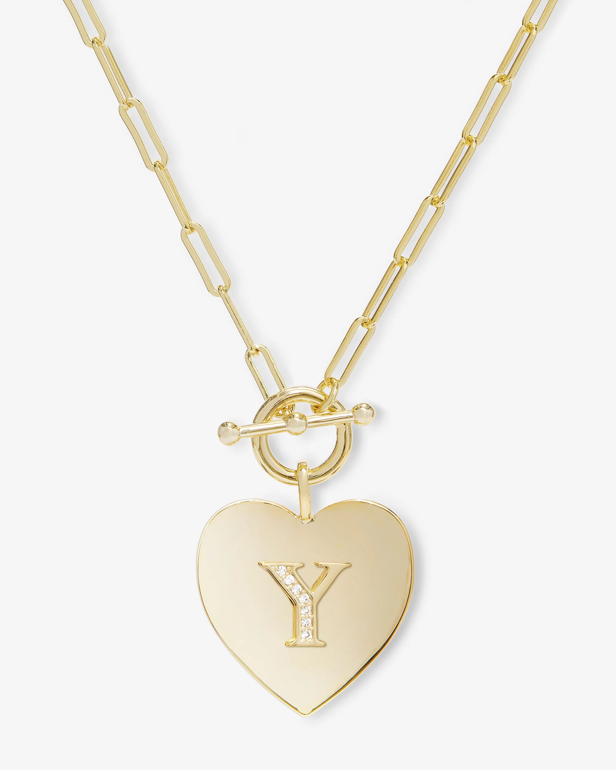 Love Letters Heart Necklace - Gold|White Diamondettes - Image 25