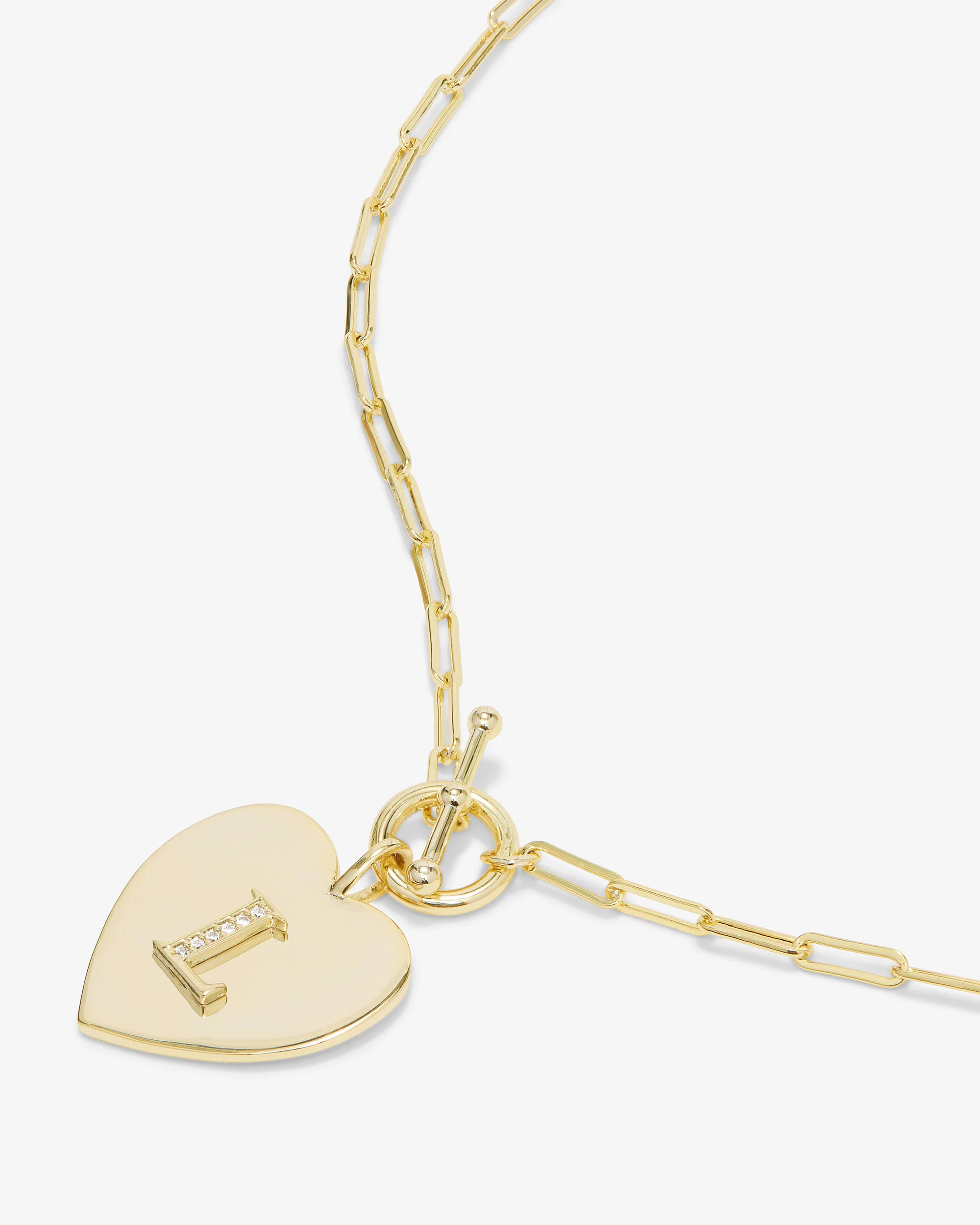 Love Letters Heart Necklace - Gold|White Diamondettes - Image 39