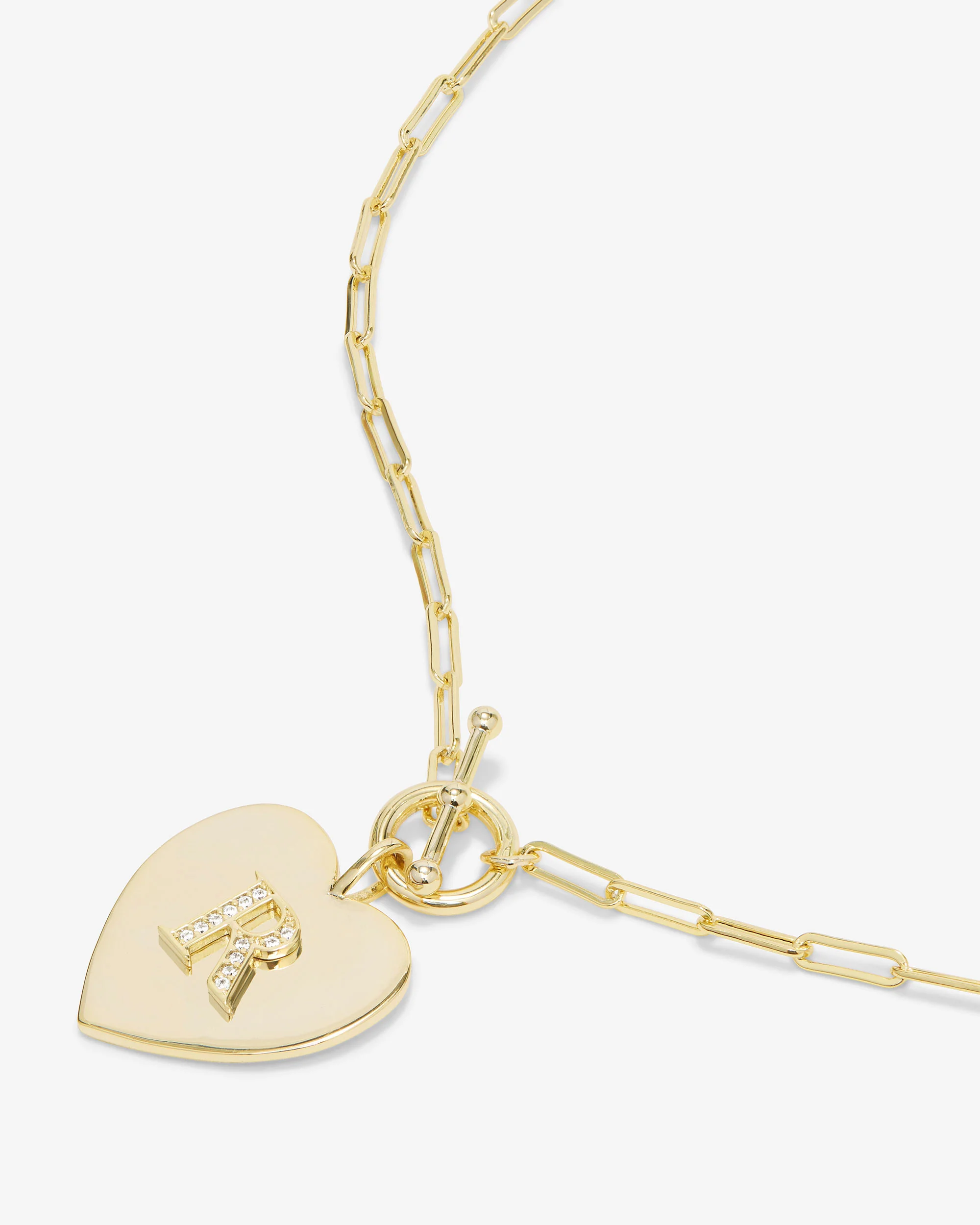 Love Letters Heart Necklace - Gold|White Diamondettes - Image 45