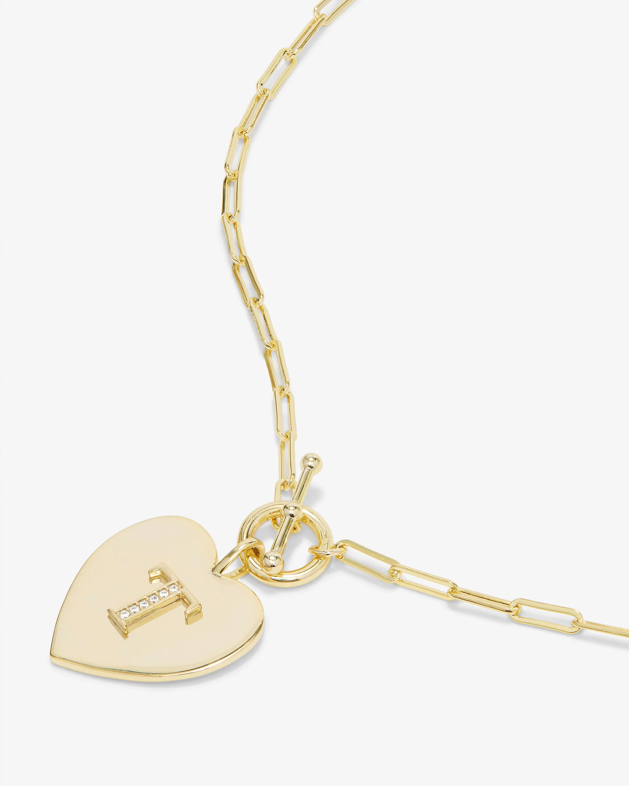 Love Letters Heart Necklace - Gold|White Diamondettes - Image 47