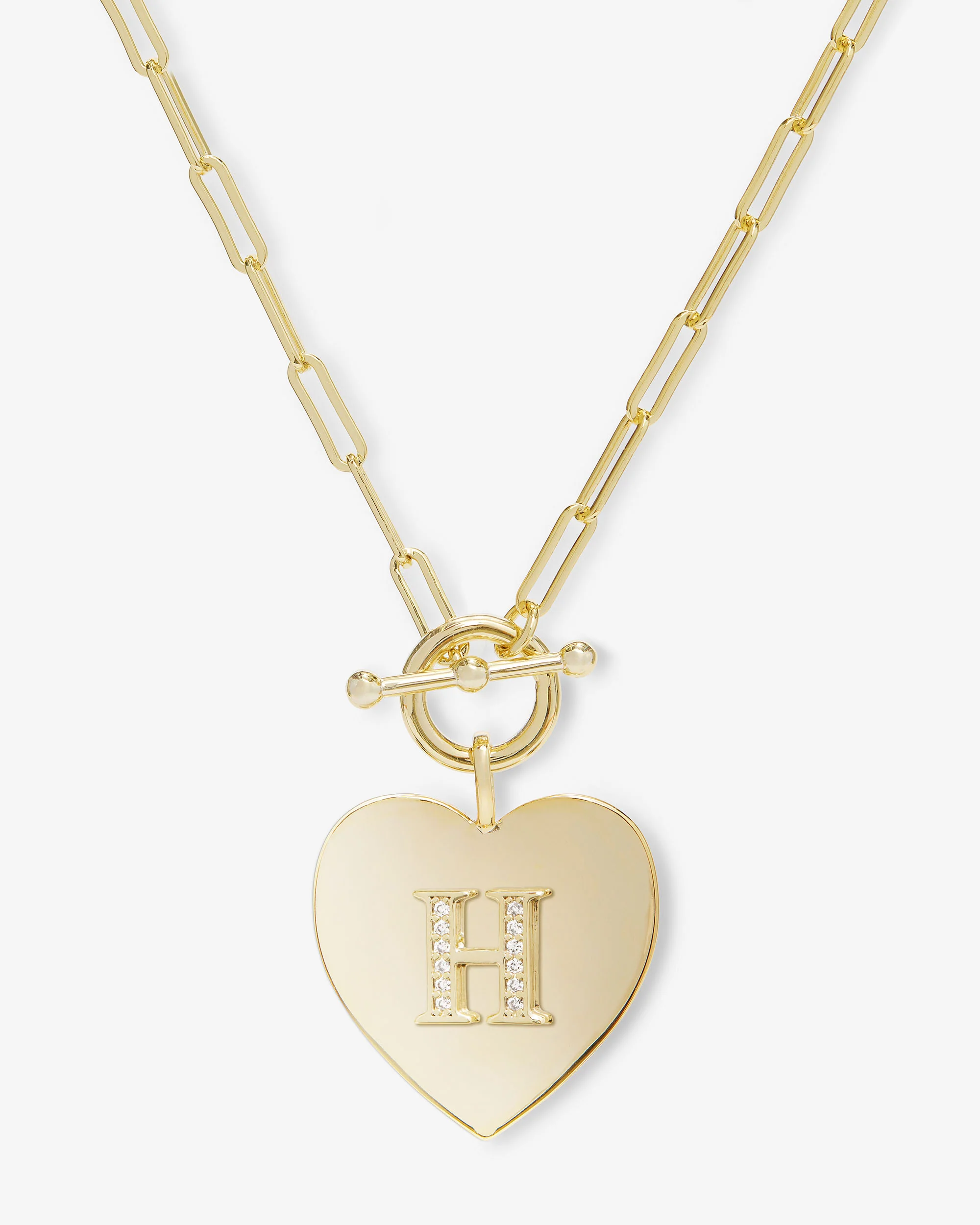 Love Letters Heart Necklace - Gold|White Diamondettes - Image 8