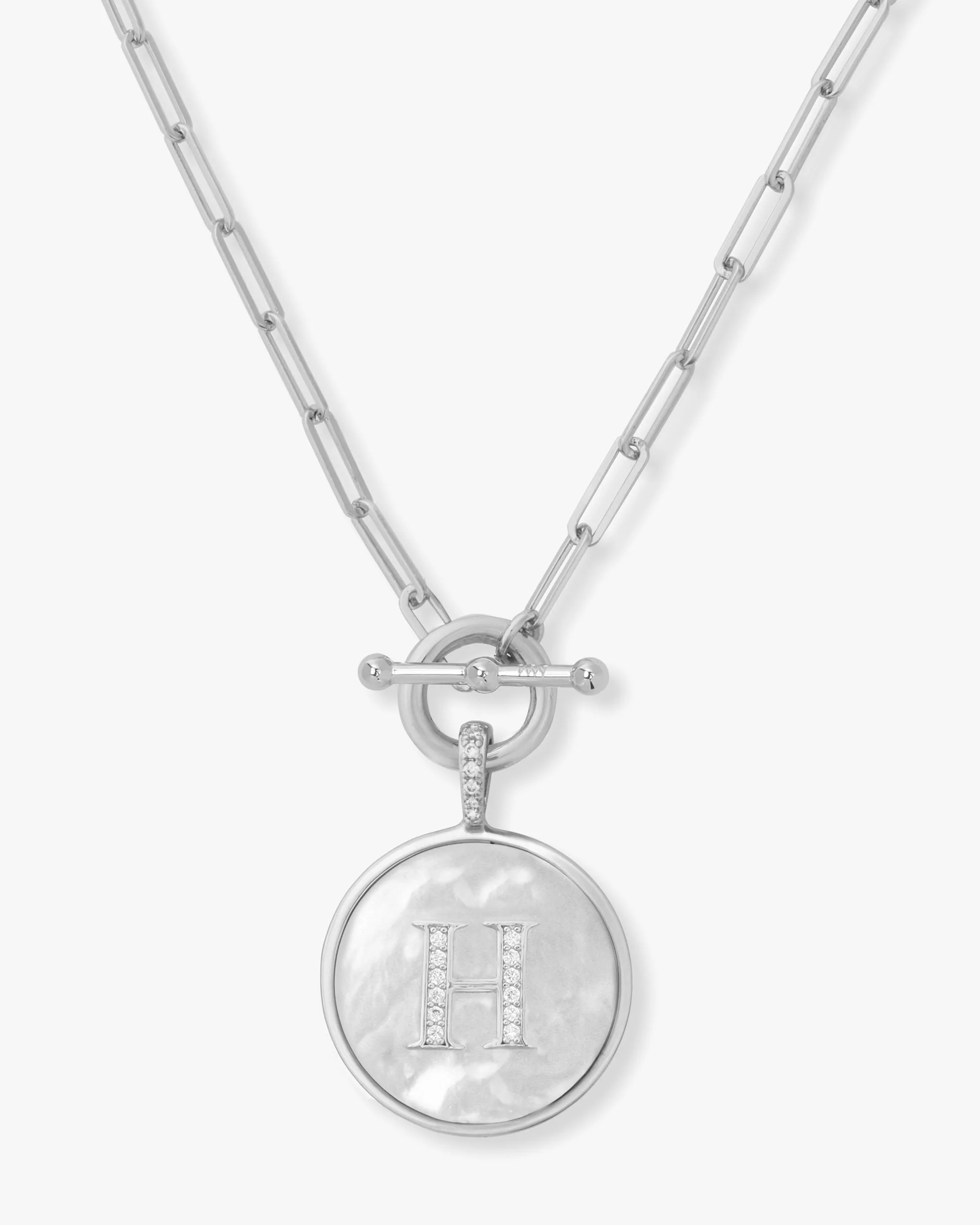 Love Letters Medallion Necklace 24mm - Silver - Image 8
