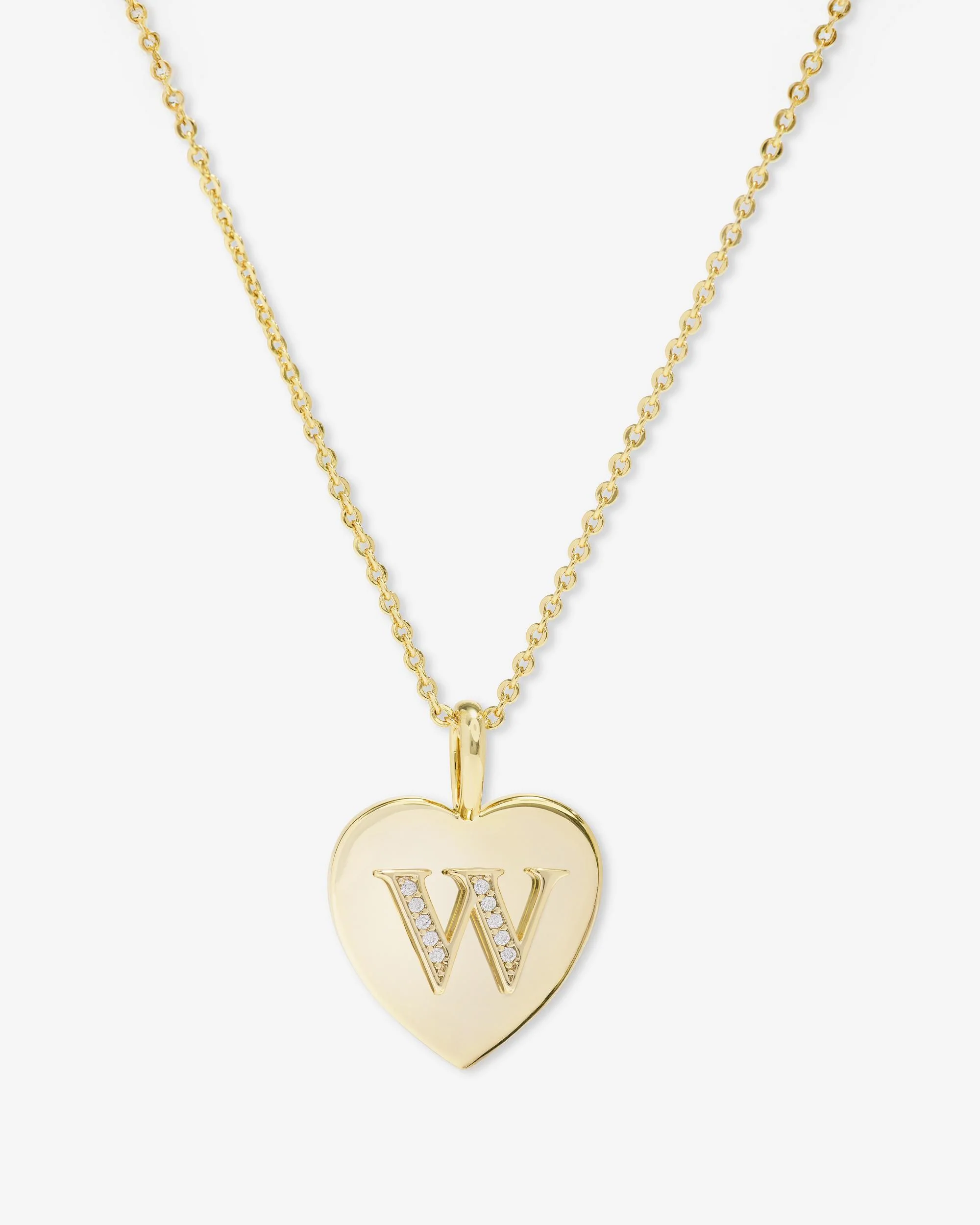Love Letters Pendant Necklace - Gold|White Diamondettes - Image 23