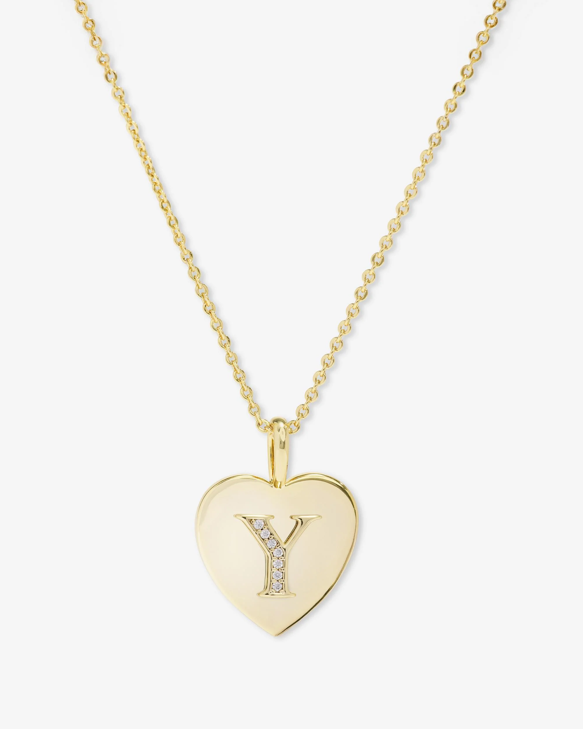 Love Letters Pendant Necklace - Gold|White Diamondettes - Image 25