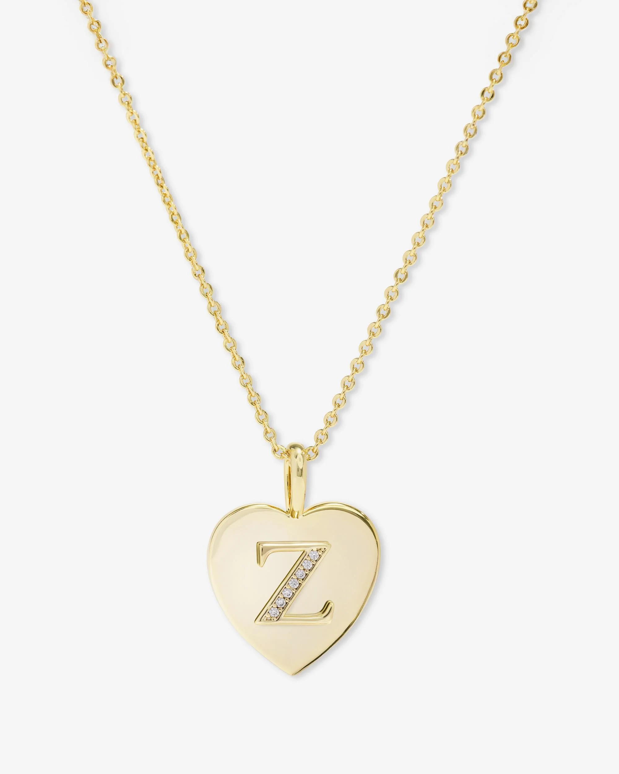 Love Letters Pendant Necklace - Gold|White Diamondettes - Image 26
