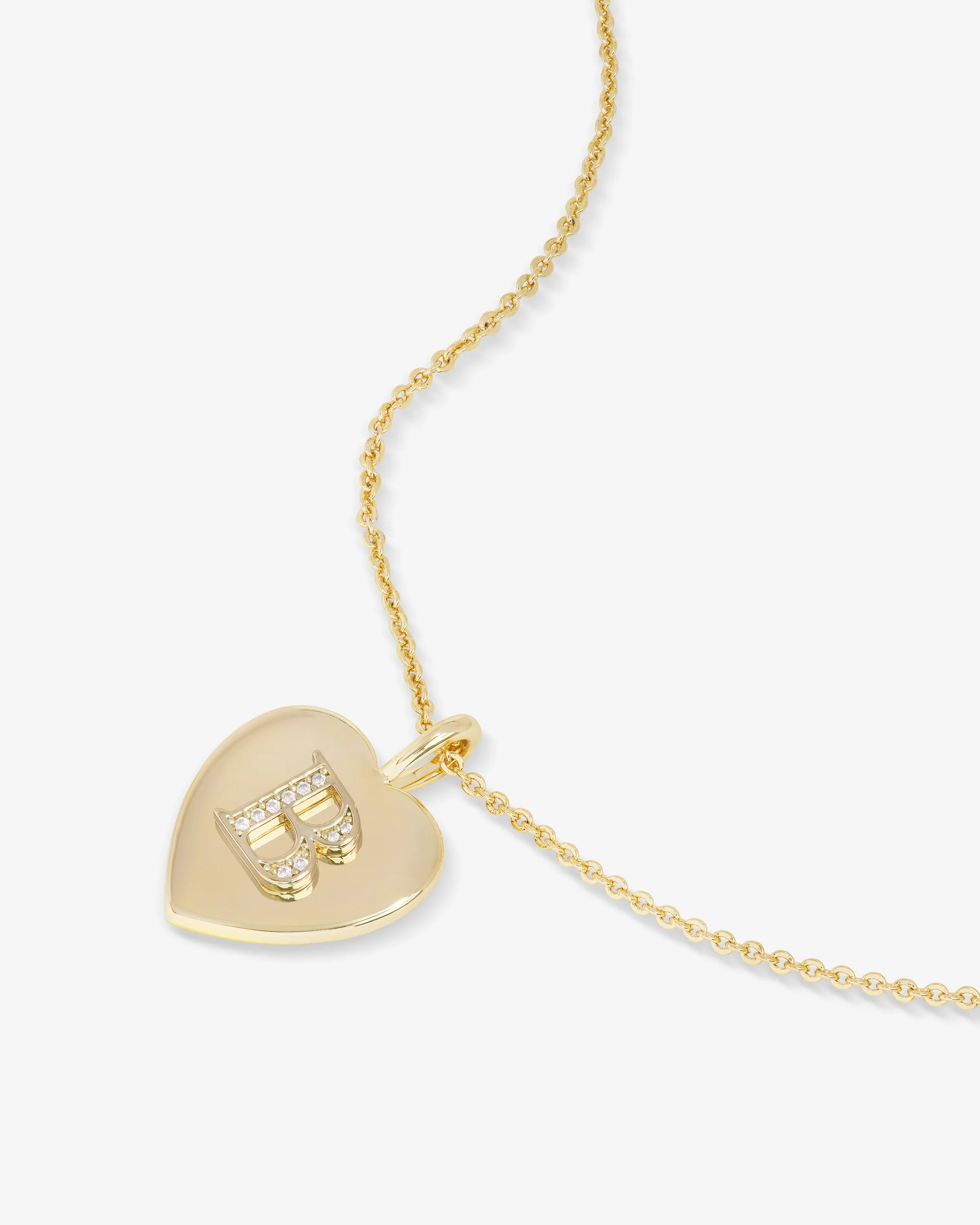 Love Letters Pendant Necklace - Gold|White Diamondettes - Image 29