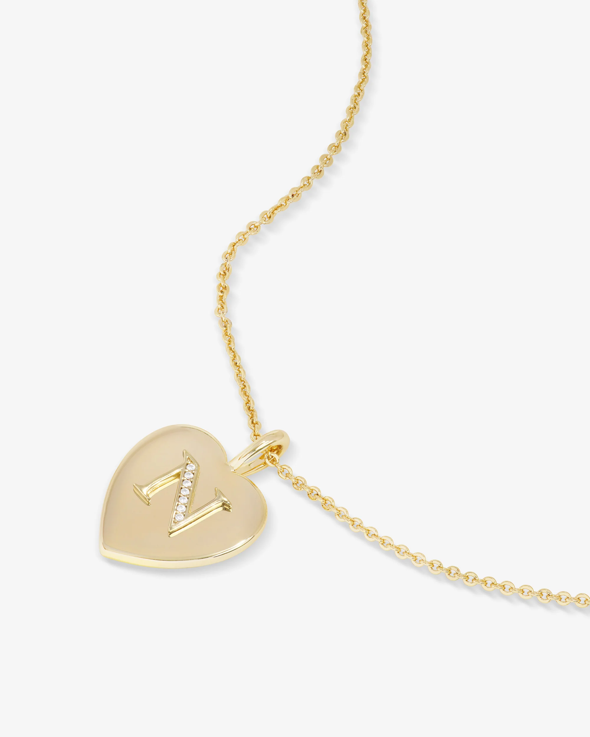 Love Letters Pendant Necklace - Gold|White Diamondettes - Image 41