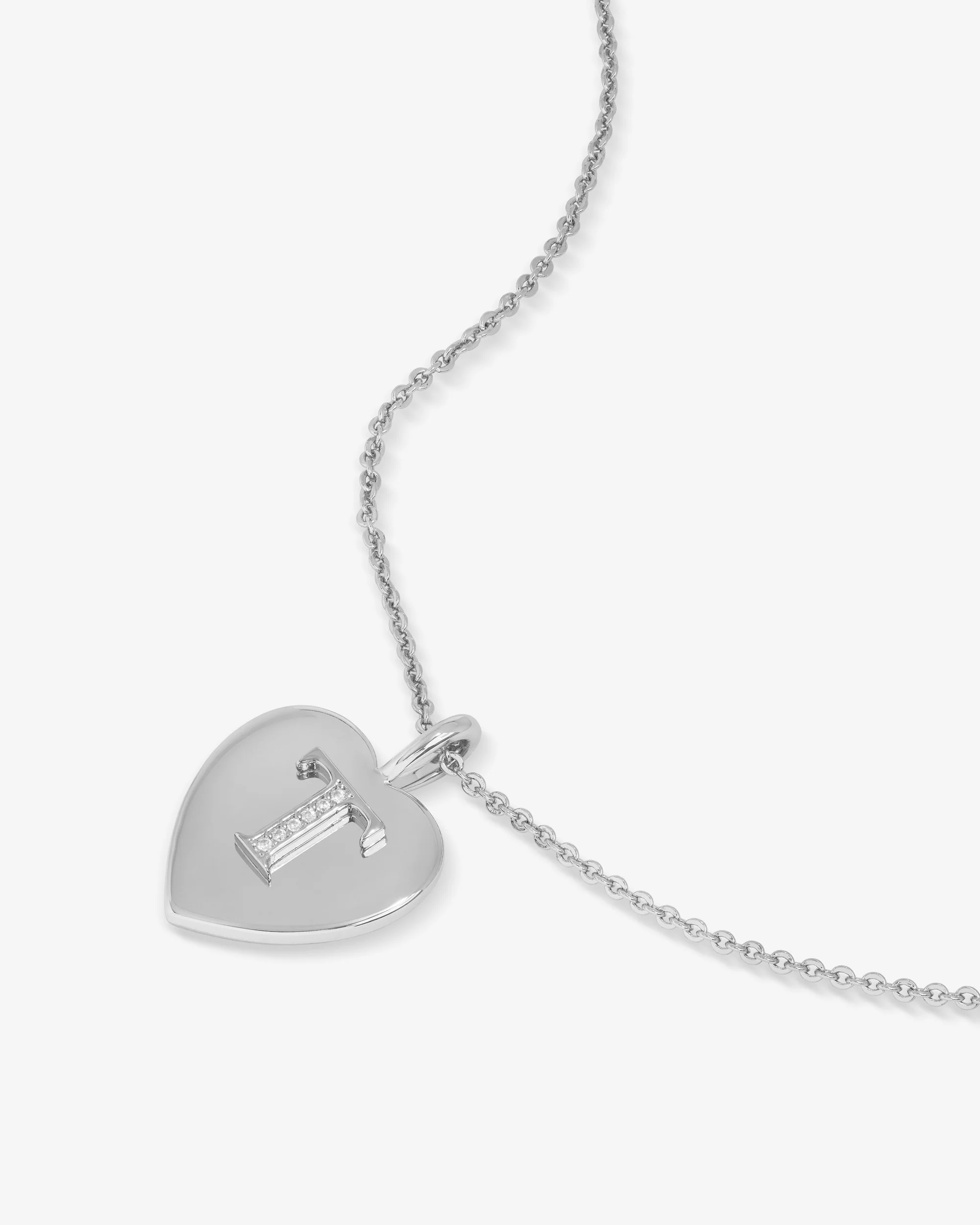 Love Letters Pendant Necklace - Silver|White Diamondettes - Image 47
