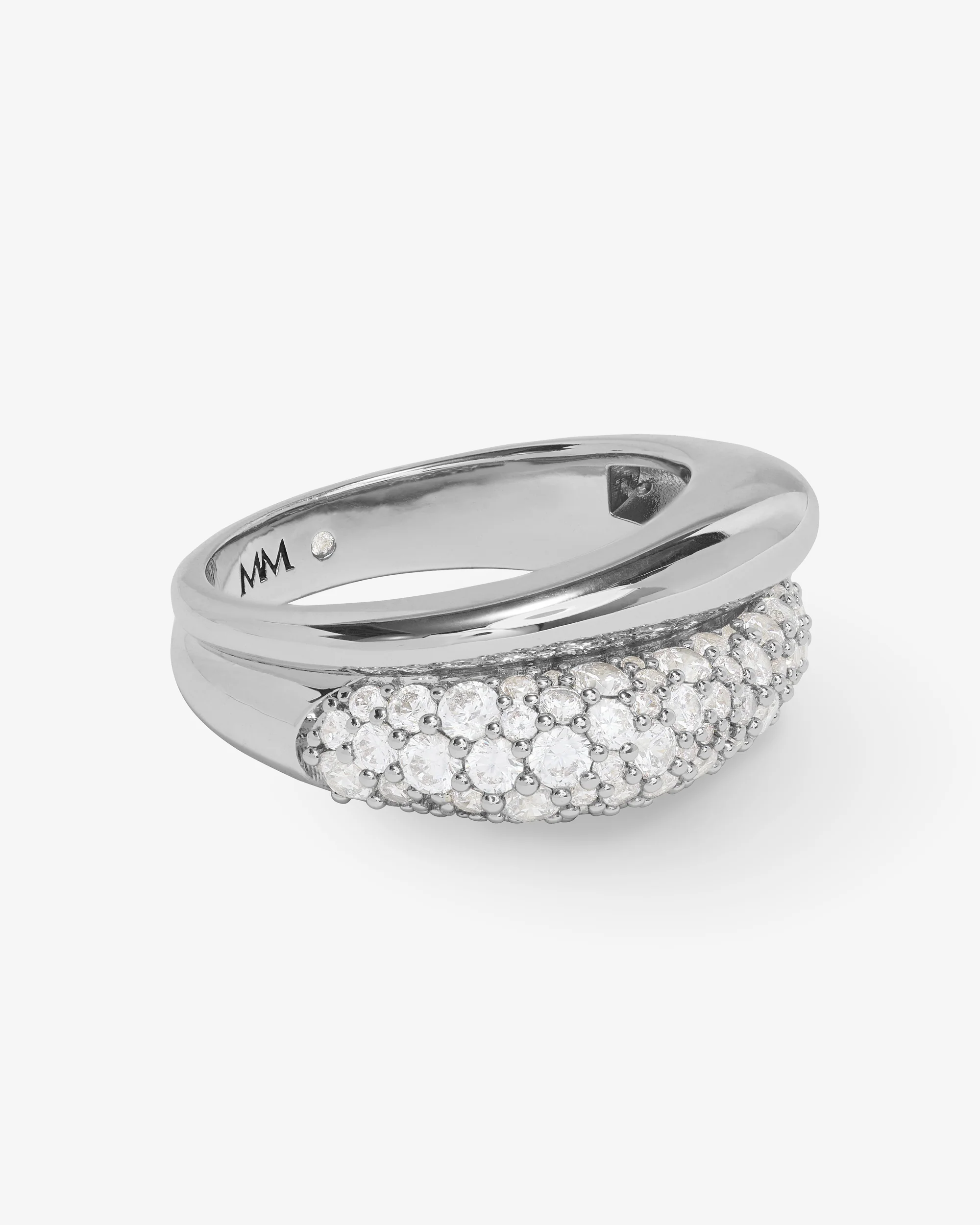Norah Pavé Double Ring - Silver|White Diamondettes - Image 3