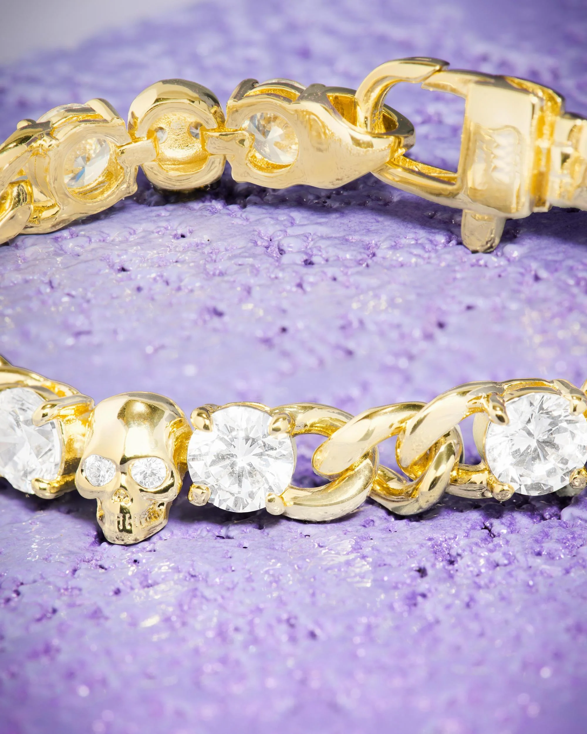 Ride or Die Cuban Chain Bracelet 6.8mm - Silver|White Diamondettes - Image 5