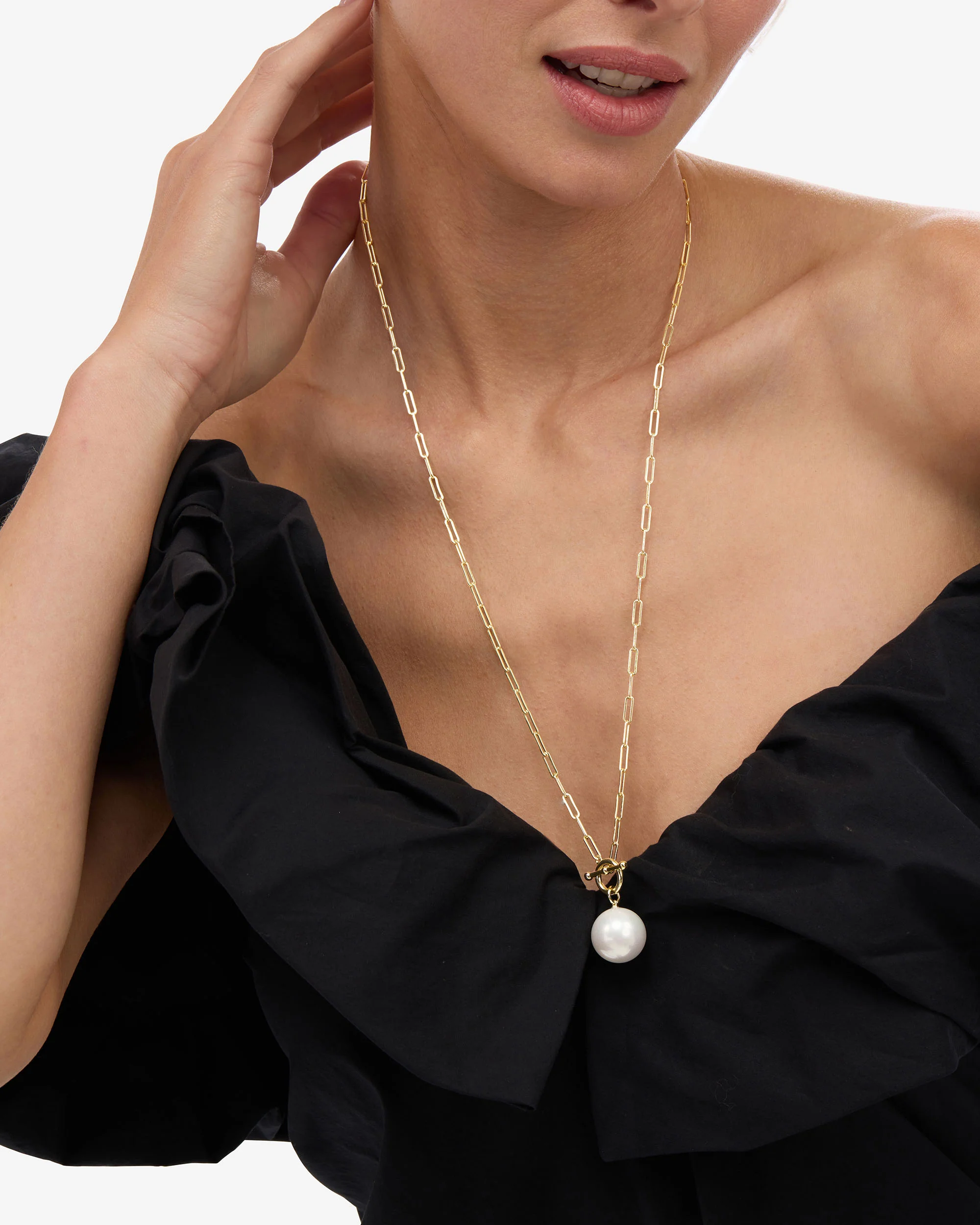 XL Life's a Ball Pearl Pendant Necklace - Gold - Image 2